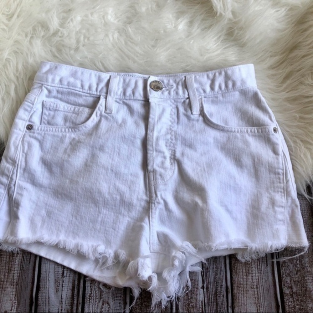 Current Elliot crisp white jean button fly shorts